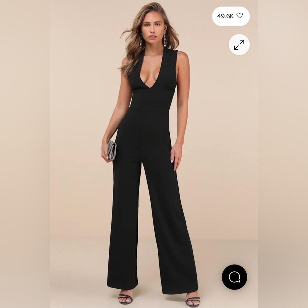 Lulus Thinking Out Loud Black Backless Jumpsuit - Size S